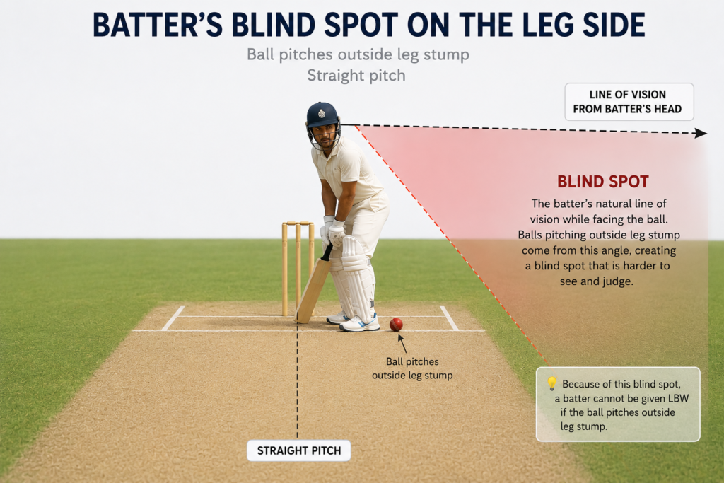 bling spot in cricket (pitching outside leg)