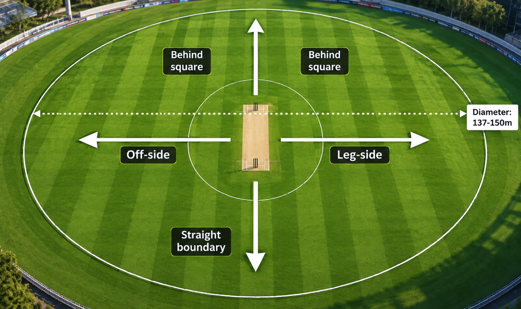 cricket ground fielding position dimension