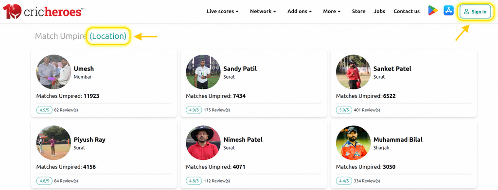 cricheros umpiring app